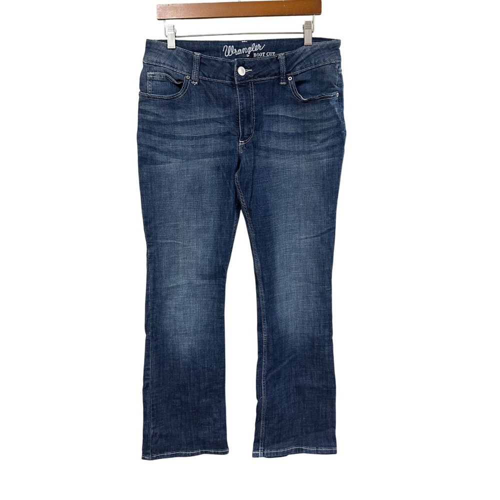 Wrangler‎ Boot Cut Womens Dark Wash Blue Denim Jeans 09MWZDO Size 13x34 Rodeo